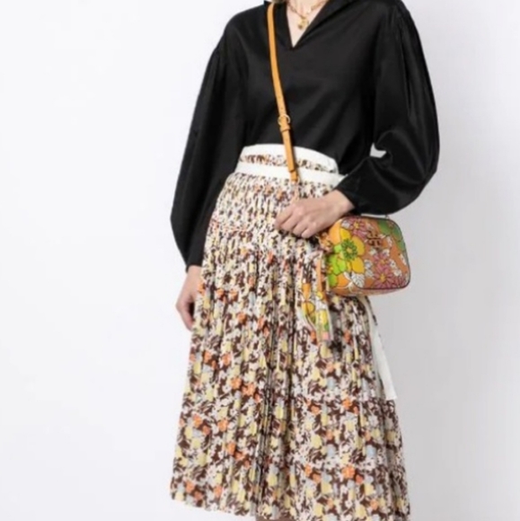 RARE Tory Burch McGraw floral-print crossbody bag GUC Spring - Picture 8 of 15